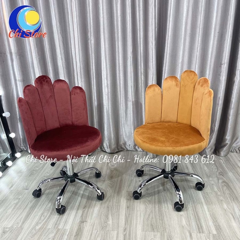 Ghế Xoay Trang Điểm Giá Rẻ, Ghế Ngồi Học Sinh Xoay 360 Độ- Tuỳ Chỉnh Độ Cao Từ 40-55cmcm Chân Inox Sáng Bóng