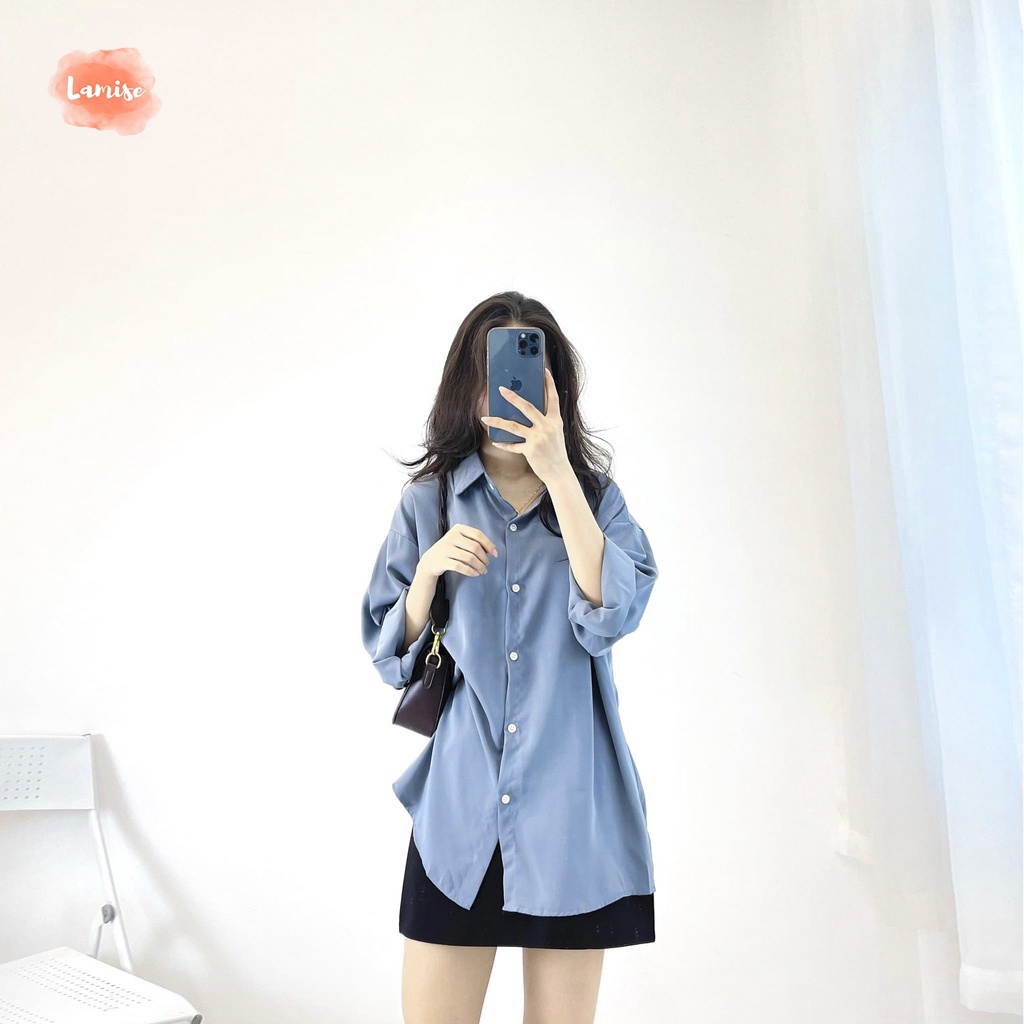 Áo Sơ Mi Vải LAMISE Tằm Lụa Chất Liệu Cao Cấp Form Rộng Áo Freesize MH03