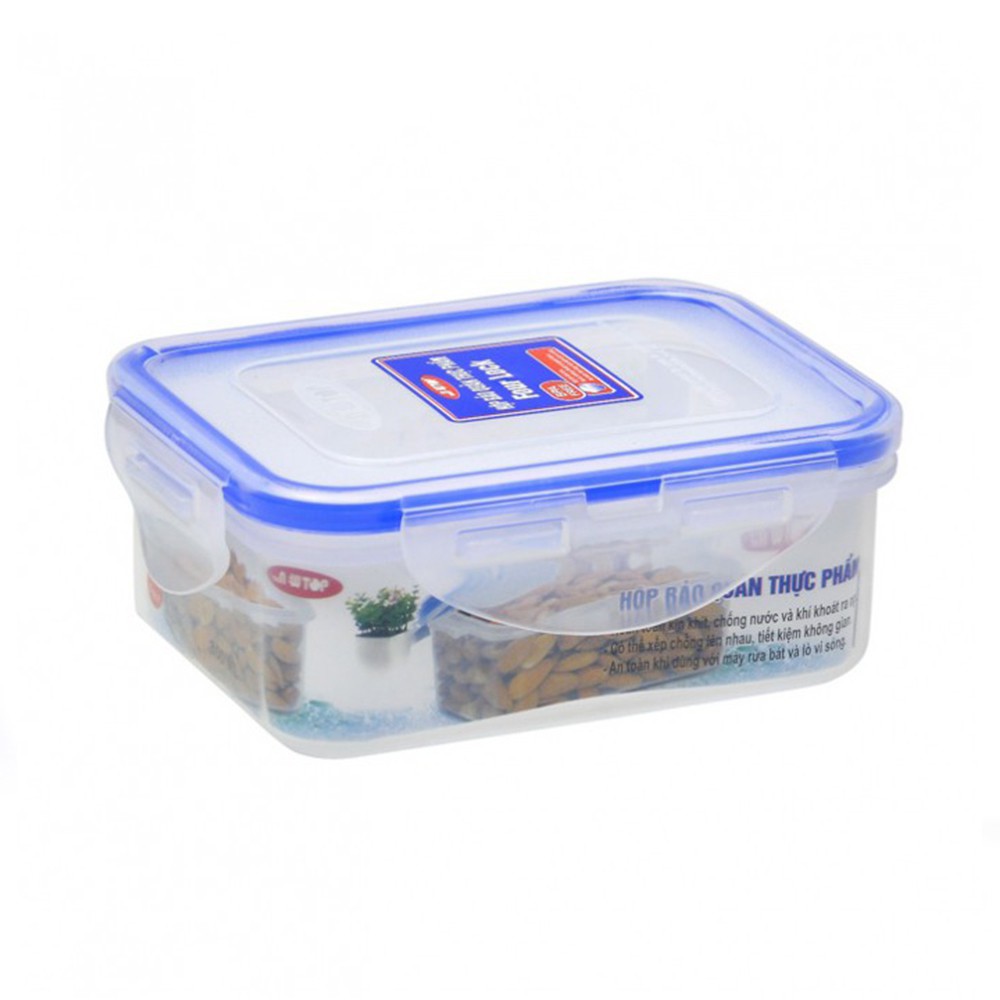 Hộp đựng thực phẩm 1220ml, 850ml, 450ml, 300ml Song Long Plastic Four Lock nhựa có nắp đậy