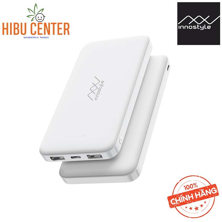 [Tinh Tế] Pin Sạc Dự Phòng Innostyle Powergo Smart AI 10000MAH White IP10SA-WT - Follow HIBUCENTER Giảm 5%