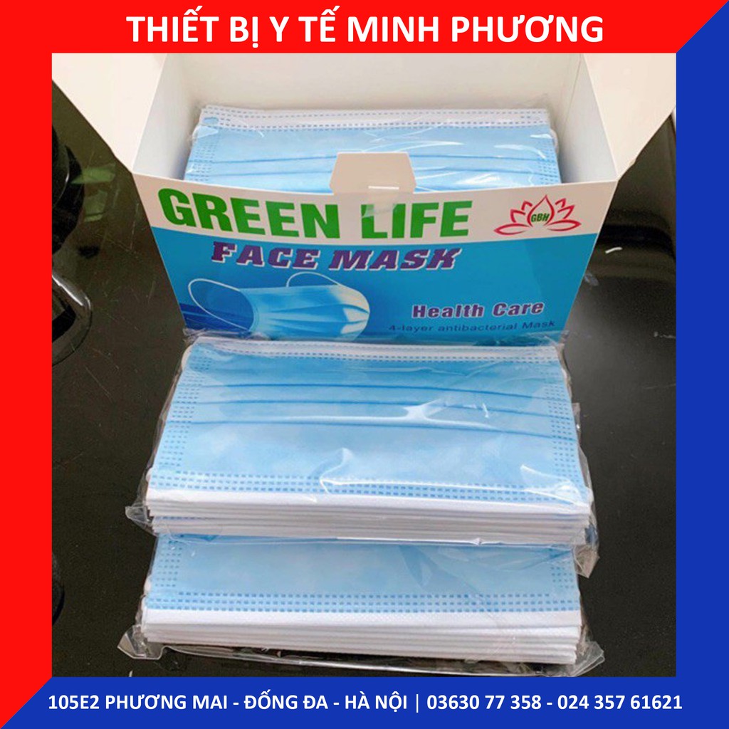 [CHÍNH HÃNG] Khẩu trang y tế 4 lớp kháng khuẩn GREENLIFE