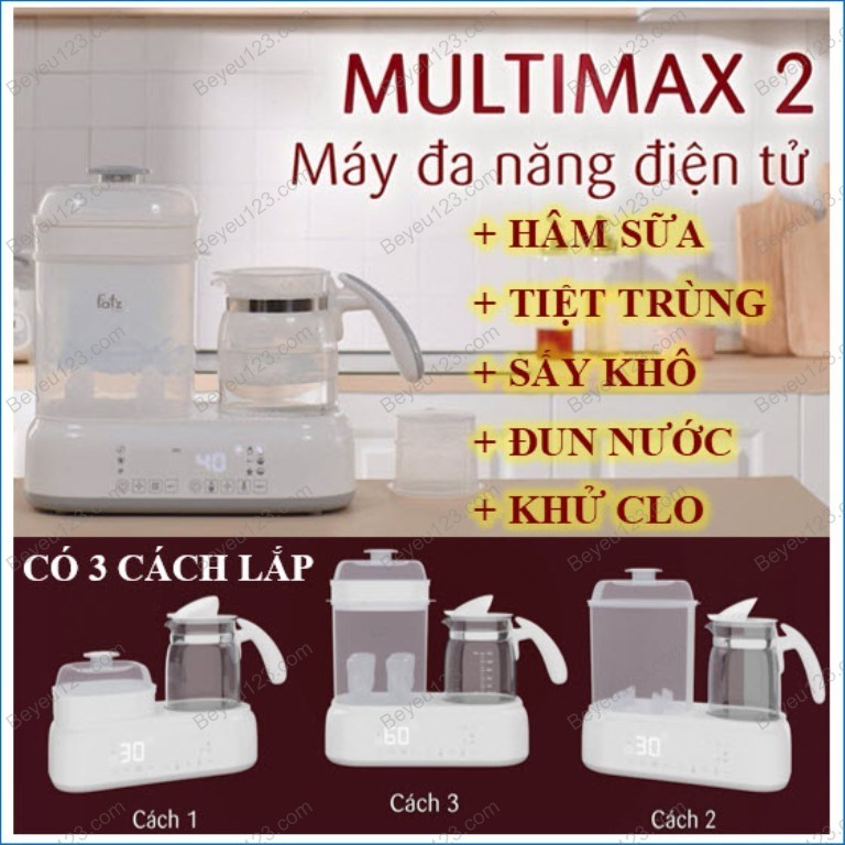 MULTIMAX 2 - Máy tiệt trùng và hâm nước pha sữa đa năng điện tử Fatzbaby - Fatz FB9013SL - Multimak 2