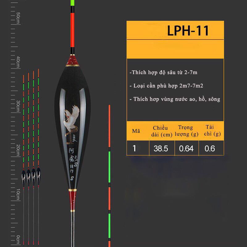 Phao Câu Đài Nano Hạc Trắng Cao Cấp Chống Loá, tăm nhỏ chì nhẹ,câu rô phi, diếc , chép siêu nhạy