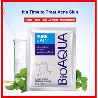 Nạ Bạc giảm Mụn Đỏ Kiềm dầu Bioaqua Mask Pure Skin