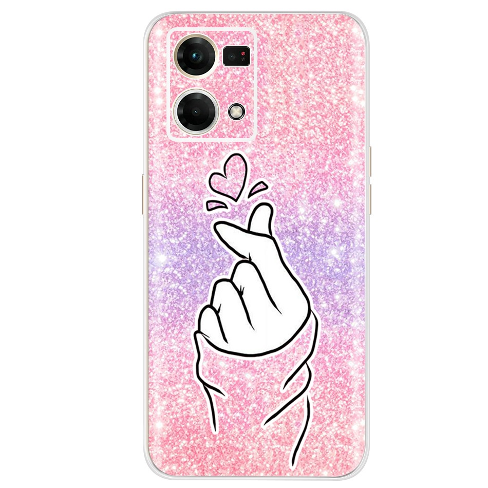 Ốp Điện Thoại TPU Silicon Mềm Vẽ Hình Hoa/Mèo/Bướm Dễ Thương 2022 Cho OPPO Reno7  Reno 7 4G