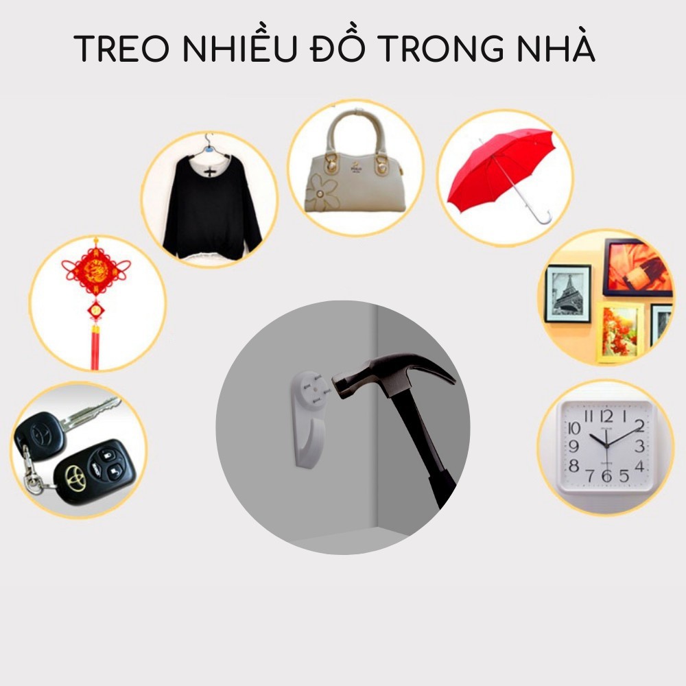 Móc treo tường đóng đinh treo khung ảnh móc chìa khóa mũ nón chìa khóa đồ gia dụng trong nhà bằng nhựa mini