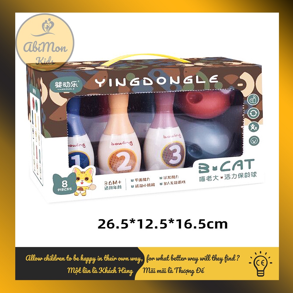 Đồ Chơi Ném Bóng Bowling Cho Bé (2 bóng) ☘️ Montessori cao cấp ✨ Đồ chơi Gỗ - Giáo Dục - An toàn - Thông minh