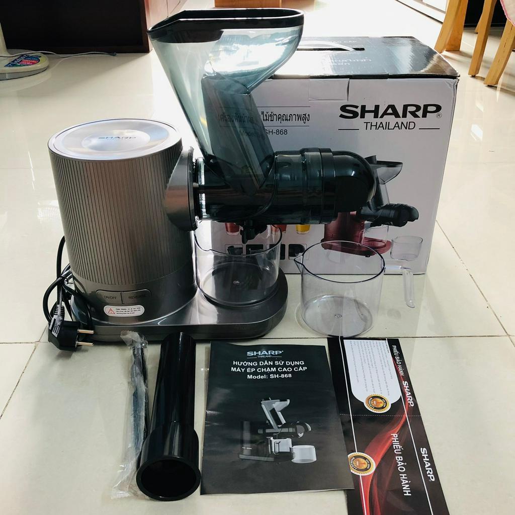 Máy Ép Chậm Trục Ngang Sharp Thái Lan Mới nhất năm 2023 Ép Rau Củ ,Trái Cây Đồ Cứng Siêu Mạnh, Bảo hành 12 Tháng