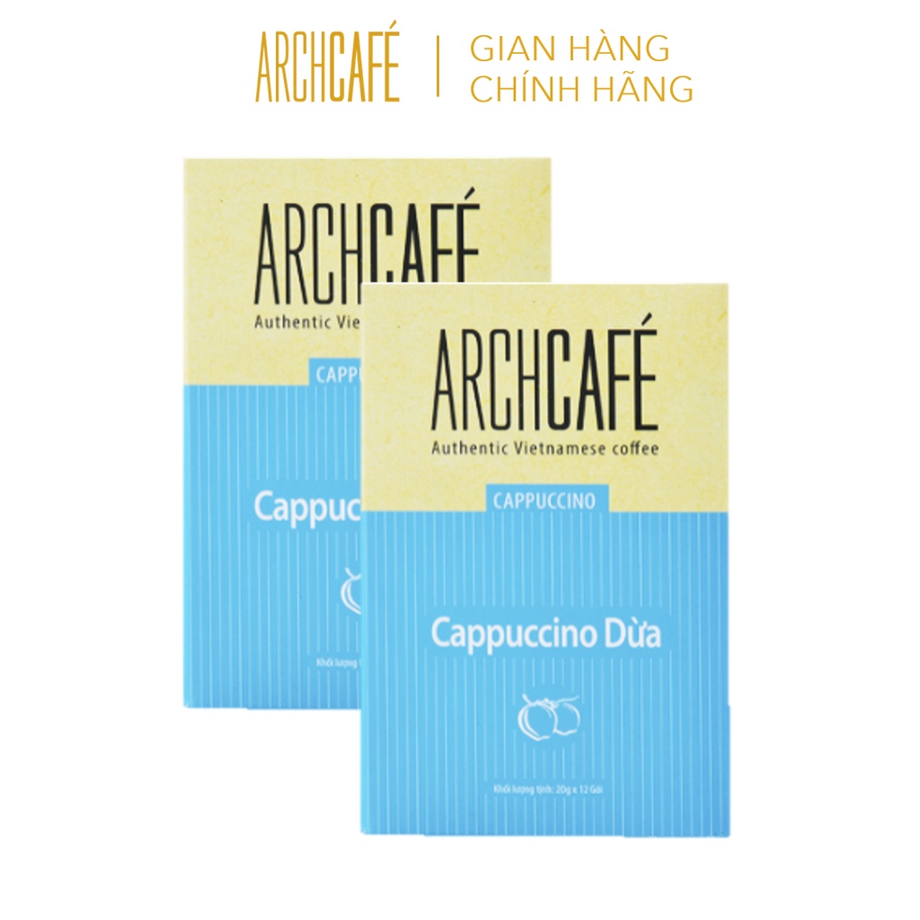 [Mã BMBAU50 giảm 7% đơn 99K] Combo 2 Cappuccino Dừa - Cà phê hòa tan Archcafe (Hộp 12 gói x 20g)