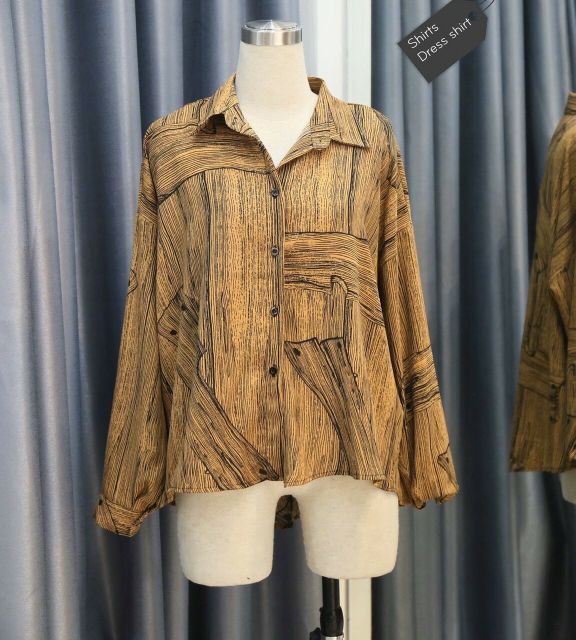 Áo sơ mi vân gỗ fom nữ nhiều màu sắc