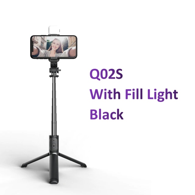 Gậy Tự Sướng Bluetooth Fangtuosi Có Đèn LED Màu Đen