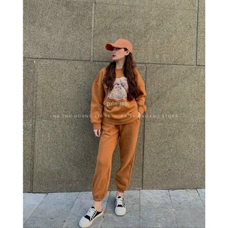 Đồ Bộ Nữ Dài Tay YODY Phối Bo Thu Đông Cao Cấp, Bộ Quần Áo Nỉ Nữ Mặc Nhà Trẻ Trung