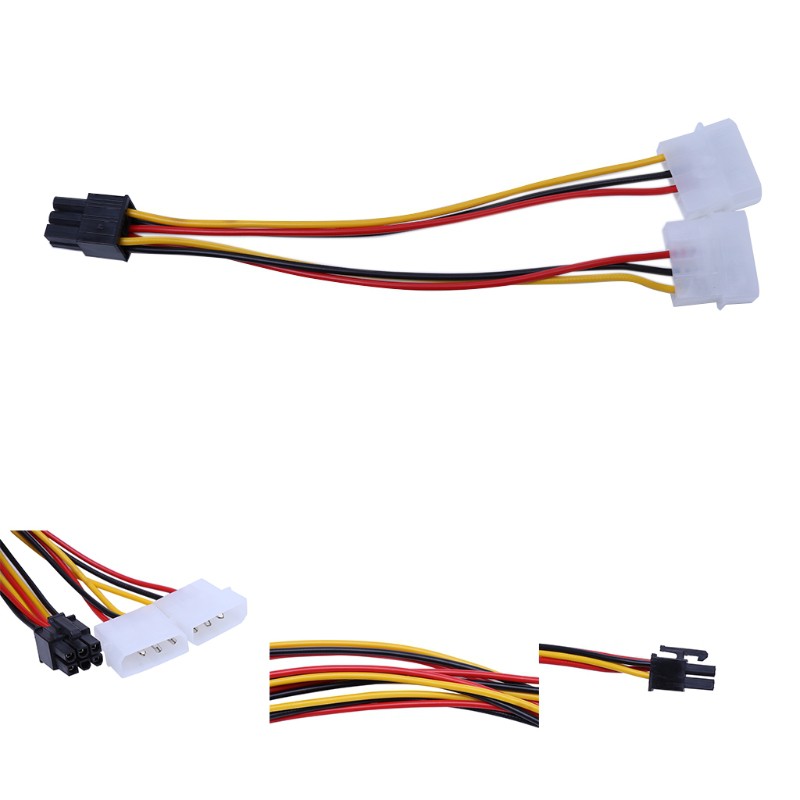 Bộ 10 Cáp Chuyển Đổi Cổng Molex 4-pin Sang One Pci-E 6-pin