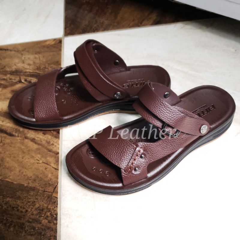 Dép da nam quai hậu Xăng đan Da thật công sở bền đẹp Size 38-42 Có bảo hành Xưởng sản xuất lâu năm