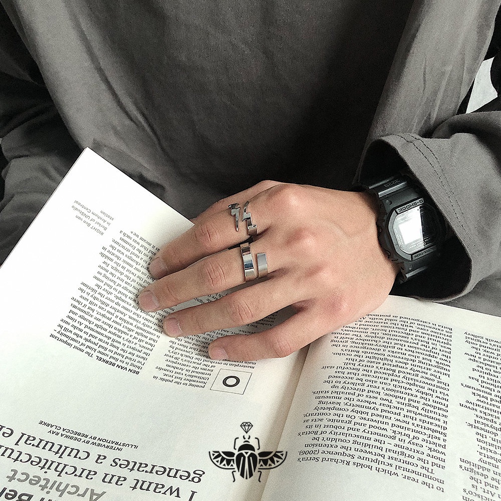 Nhẫn Thép Titan Thiết Kế Đơn Giản Cá Tính Cho Nam Nữ