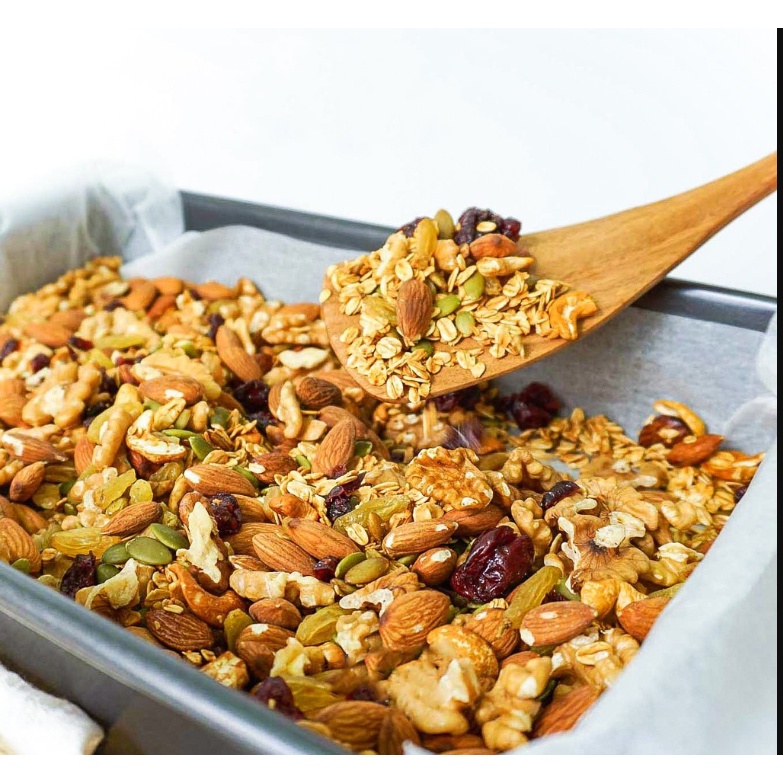 Hạt Granola siêu hạt, nhiều Macca, Óc chó đỏ, Tốt cho sức khỏe