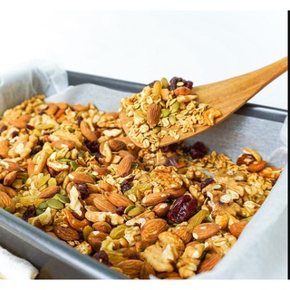 Hạt Granola siêu hạt, nhiều Macca, Óc chó đỏ, Tốt cho sức khỏe