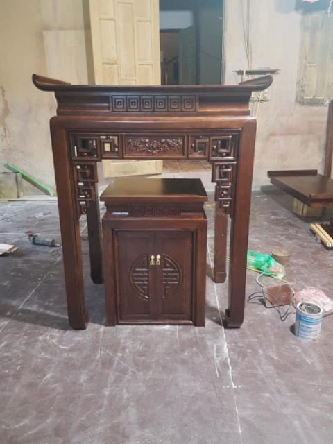 BÀN THỜ GỖ SỒI 107*61*127