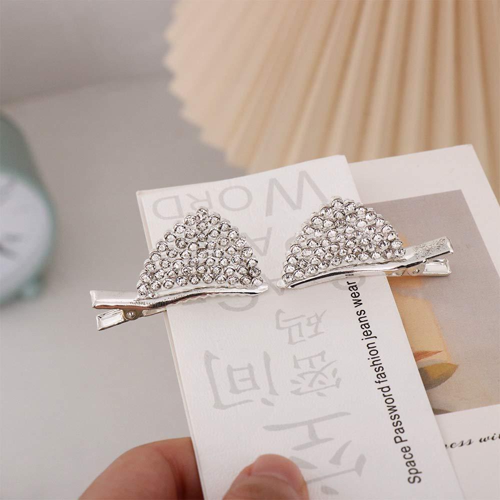 Kẹp Tóc Hình Tai Mèo Dễ Thương Lấp Lánh Phong Cách Hàn Quốc|Kẹp Tóc Đính Hạt Thời Trang Cho Nữ