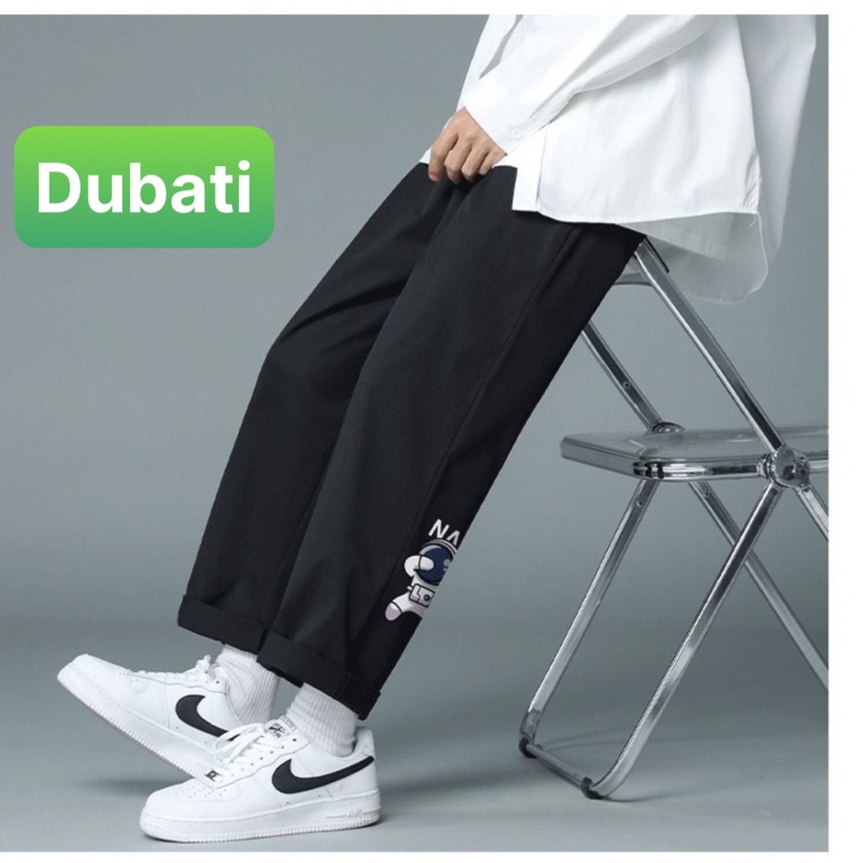 Quần baggy nam nữ Unisex ống rộng in hình Nasa - Kiểu quần Kaki Nam Nữ Ống Suông Basic Unisex Phong cách cao cấp- Dubati