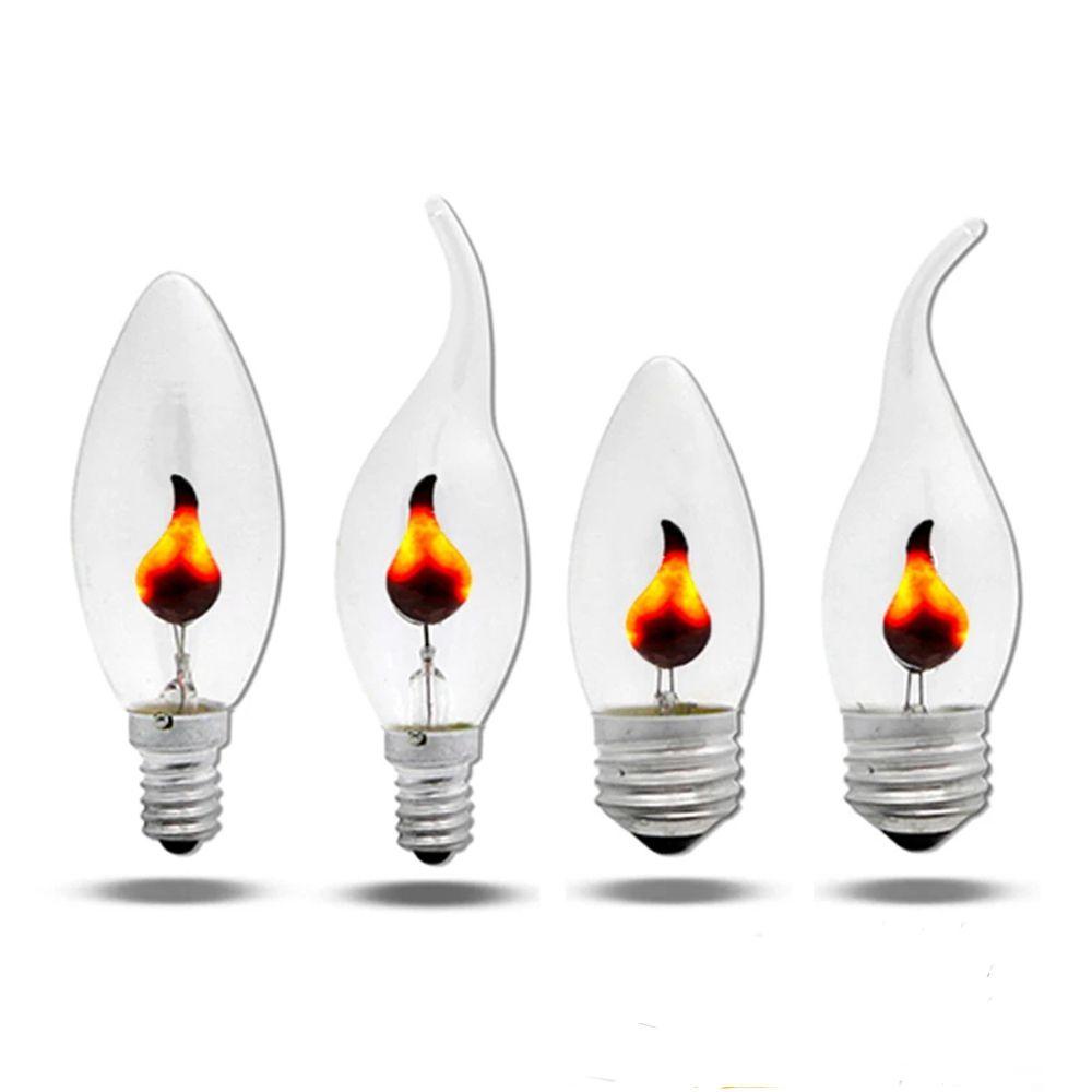 Bóng Đèn LED Đuôi Nến Hiệu Ứng Ngọn Lửa Phong Cách Retro Sáng Tạo