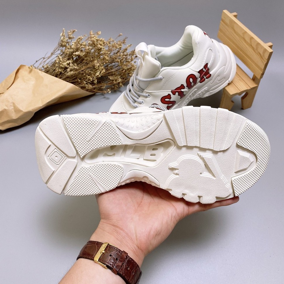 Giày Thể Thao Đế Độn In Chữ 3D Dành Cho Nam Nữ Full Box (Giày_MLB Boston) | BigBuy360 - bigbuy360.vn