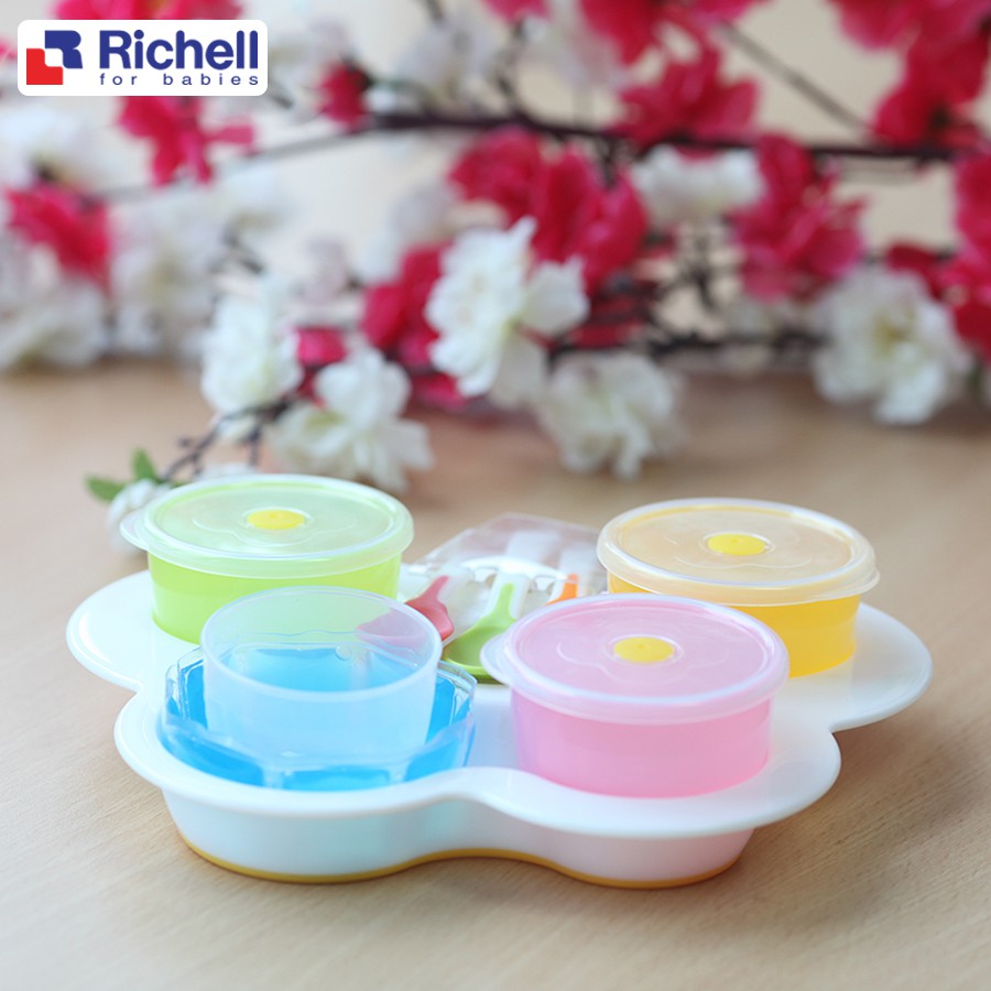 Bộ Ăn Dặm Khởi Đầu Cho Bé LO RICHELL Chất Liệu Nhựa PP Và TPE Cao Cấp, An Toàn, Bền Nhẹ RC21181