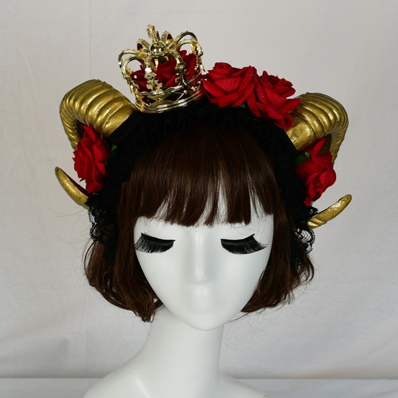 Băng Đô Cài Tóc Hình Mạng Che Mặt Đính Hoa Hóa Trang Halloween