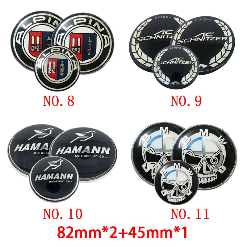 Set 3 Miếng Dán Logo 82mm Cho Xe Ô Tô Bmw E60 E90 E36 E39 E34 E46 E32 82mm