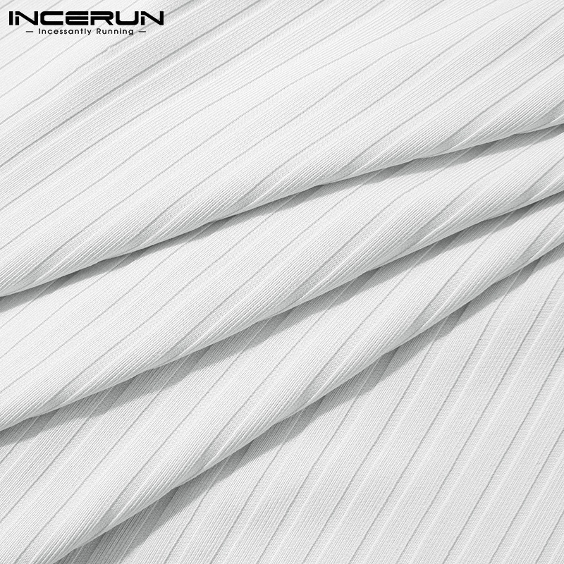 Áo không tay INCERUN cổ tròn màu trắng thời trang mùa hè cho nam