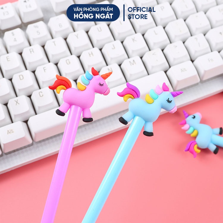 Bút bi cute hình con ngựa MS2, bút bi nước mực gel đen ngòi 0.5mm nhiều màu dễ thương đồ dùng học tập văn phòng phẩm B25