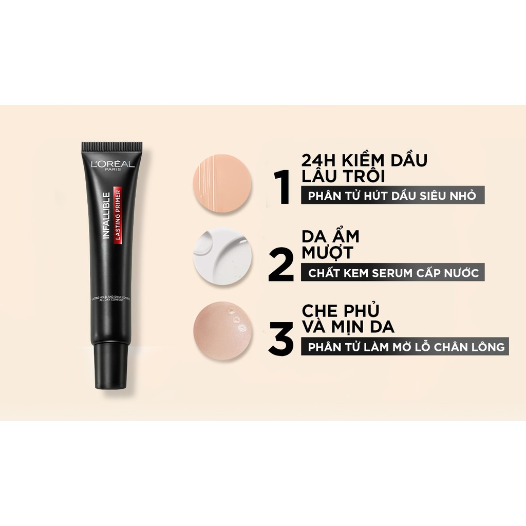 Kem Lót L'Oréal Infallible Kiềm Dầu Bền Màu Lâu Trôi Infallible Lasting Primer 30ml