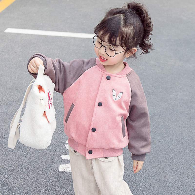 Áo khoác trẻ em bóng chày dáng bomber Hàn Quốc họa tiết ngộ nghĩnh siêu đẹp chất nỉ nhung cao cấp đủ size 2-6T