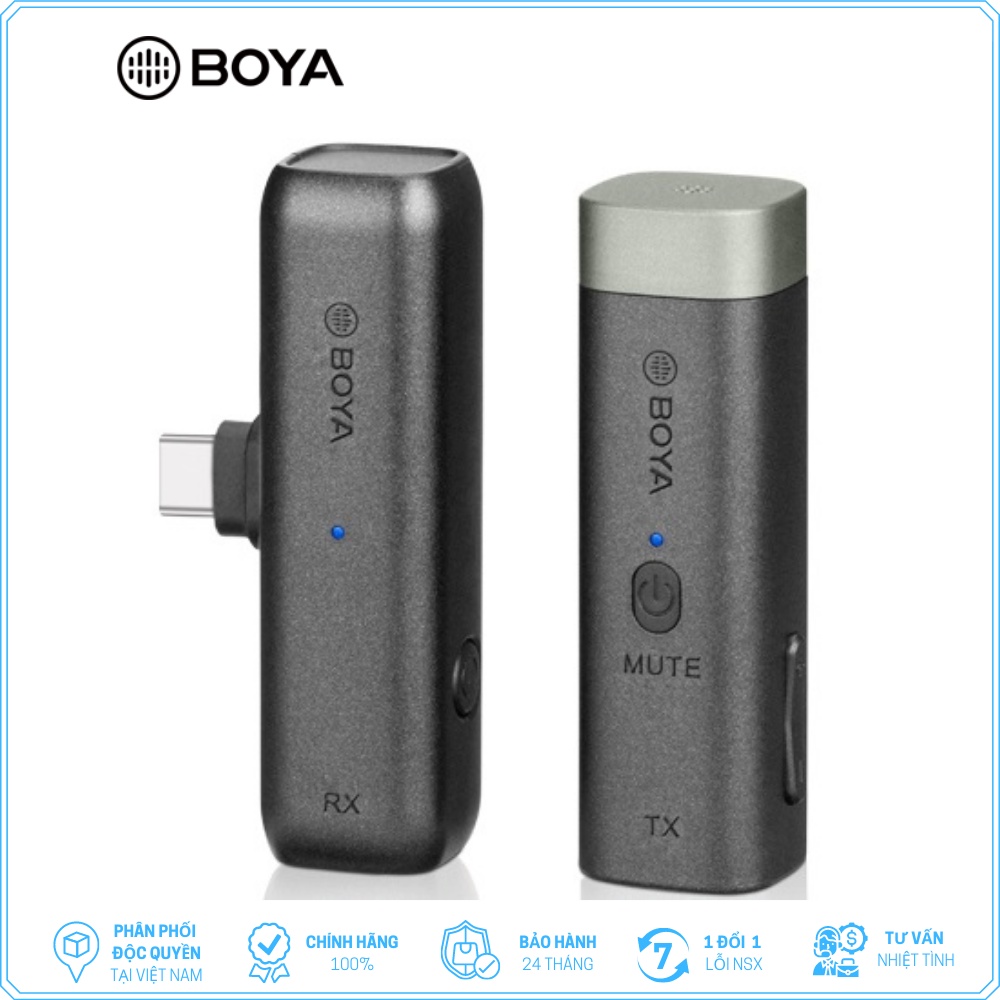 BOYA BY-WM3U - Micro thu âm không dây dành cho Điện thoại Android và Máy ảnh - Hàng Chính Hãng