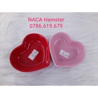 Chén ăn cho hamster bằng sứ - hình tim