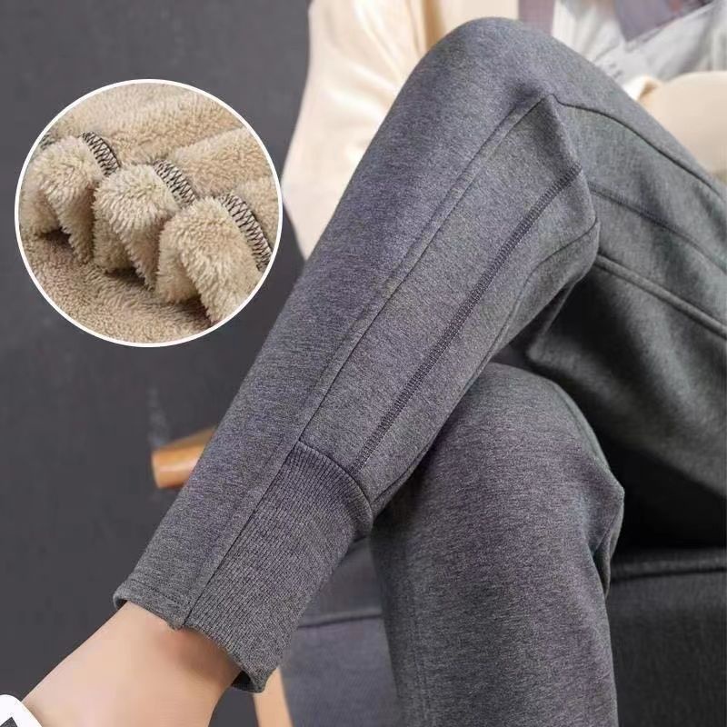 Quần Harem Lót Lông Cừu Dày Dặn Dáng Rộng Phong Cách Hàn Quốc Thời Trang Mùa Đông Cho Nữ