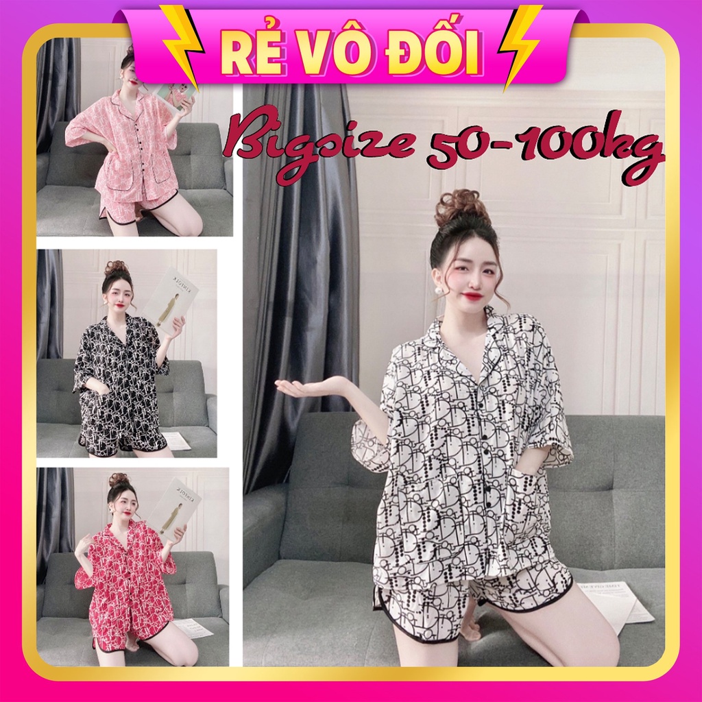 Đồ Bộ Cánh Dơi Bò Sữa 50-100kg Bigsize Lụa Nhật Mặc Nhà Cho Nàng Múp