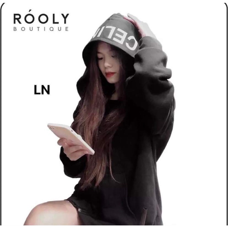 Áo hoodie chữ mũ nỉ cotton in 5D LN12