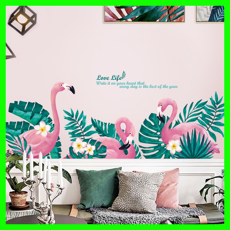 Decal dán tường hạc hồng