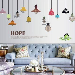 Decal dán tường đèn HOPE