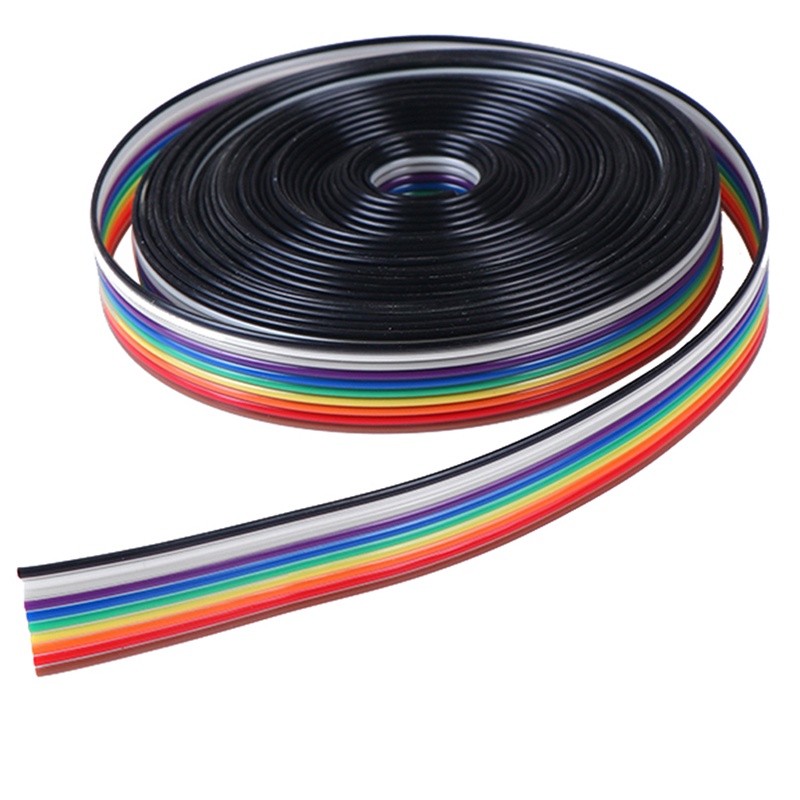 Dây Cáp Ruy Băng Màu Sắc Cầu Vồng 10 Cách Dài 5M 1.27MM