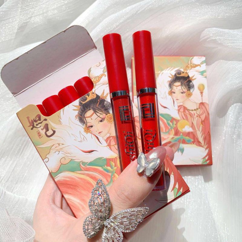 SET 5 SON CÔ GÁI CỔ TRANG MẶC VÁY ĐỎ | BigBuy360 - bigbuy360.vn