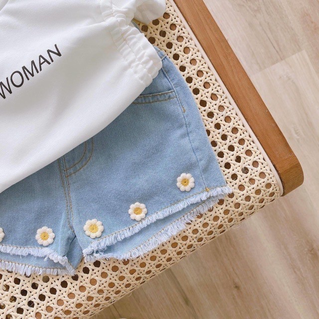 QUẦN SHORT JEANS CÁC MẪU CHO BÉ GÁI