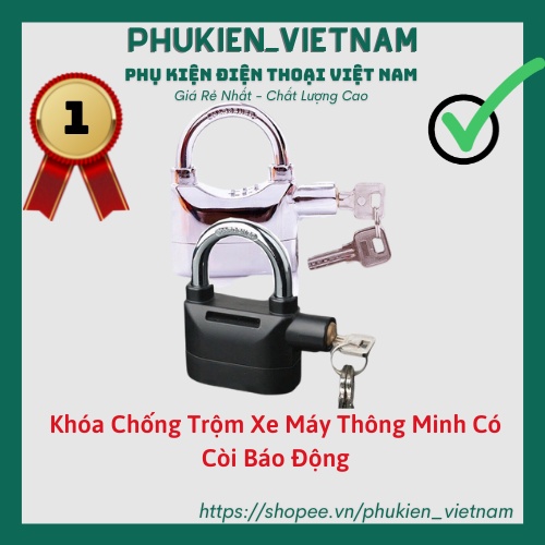 Khóa Chống Trộm Xe Máy Thông Minh Có Còi Báo Động, Ổ Khóa Chống Trộm Thế Hệ Mới Alarm Lock Nhỏ Gọn