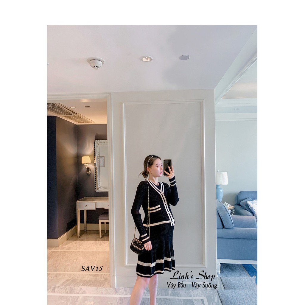 SET ÁO VÁY LEN BẦU SAV15