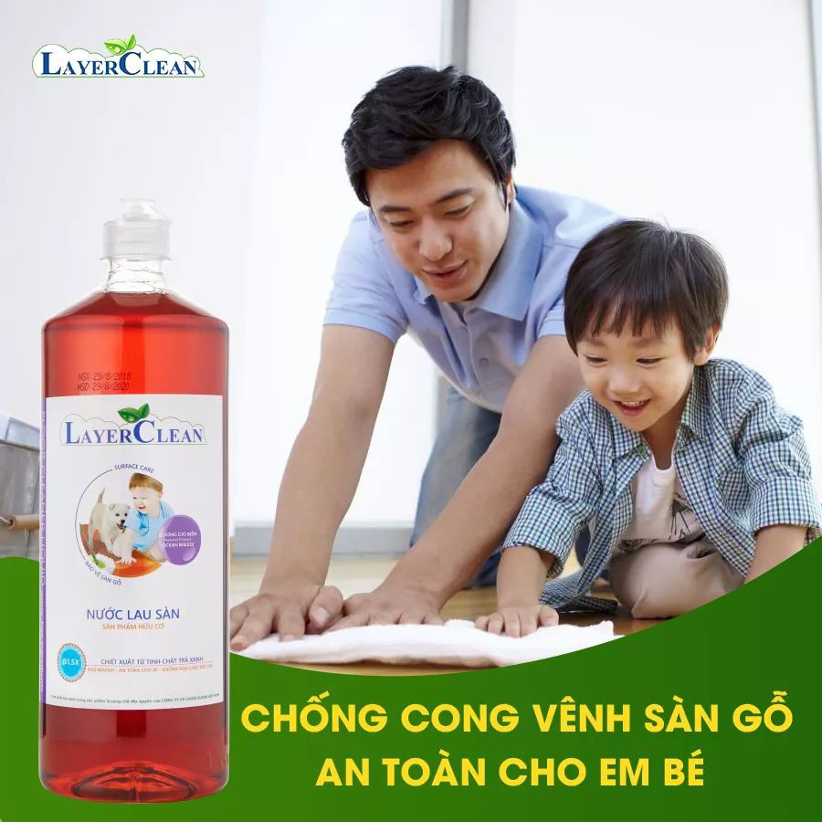 Nước lau sàn hữu cơ Layer Clean hương nước hoa 1,25l