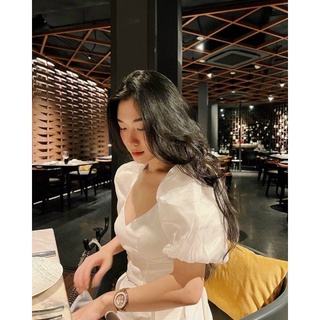 ĐẦM TAY VOAN CỔ V (KÈM VIDEO HÌNH THẬT)