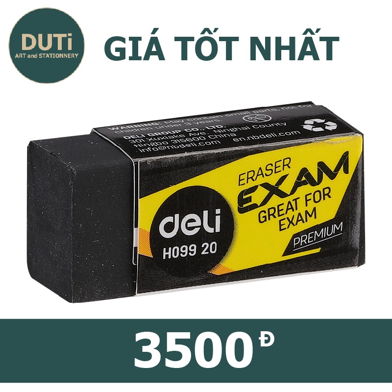 Gôm tẩy 2B Deli Màu đen phù hợp cho vẽ mỹ thuật và thi trắc nghiệm dành cho học sinh ít vụn tẩy