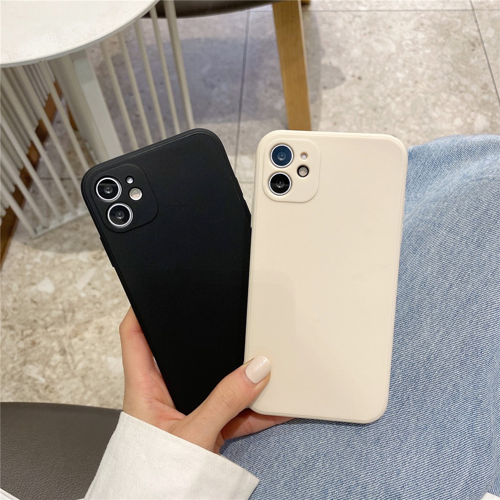 Ốp điện thoại nhựa mềm màu trơn cho iPhone12 MINI 11 PRO MAX 7/8plus SE2020 X/XS XR XSMAX