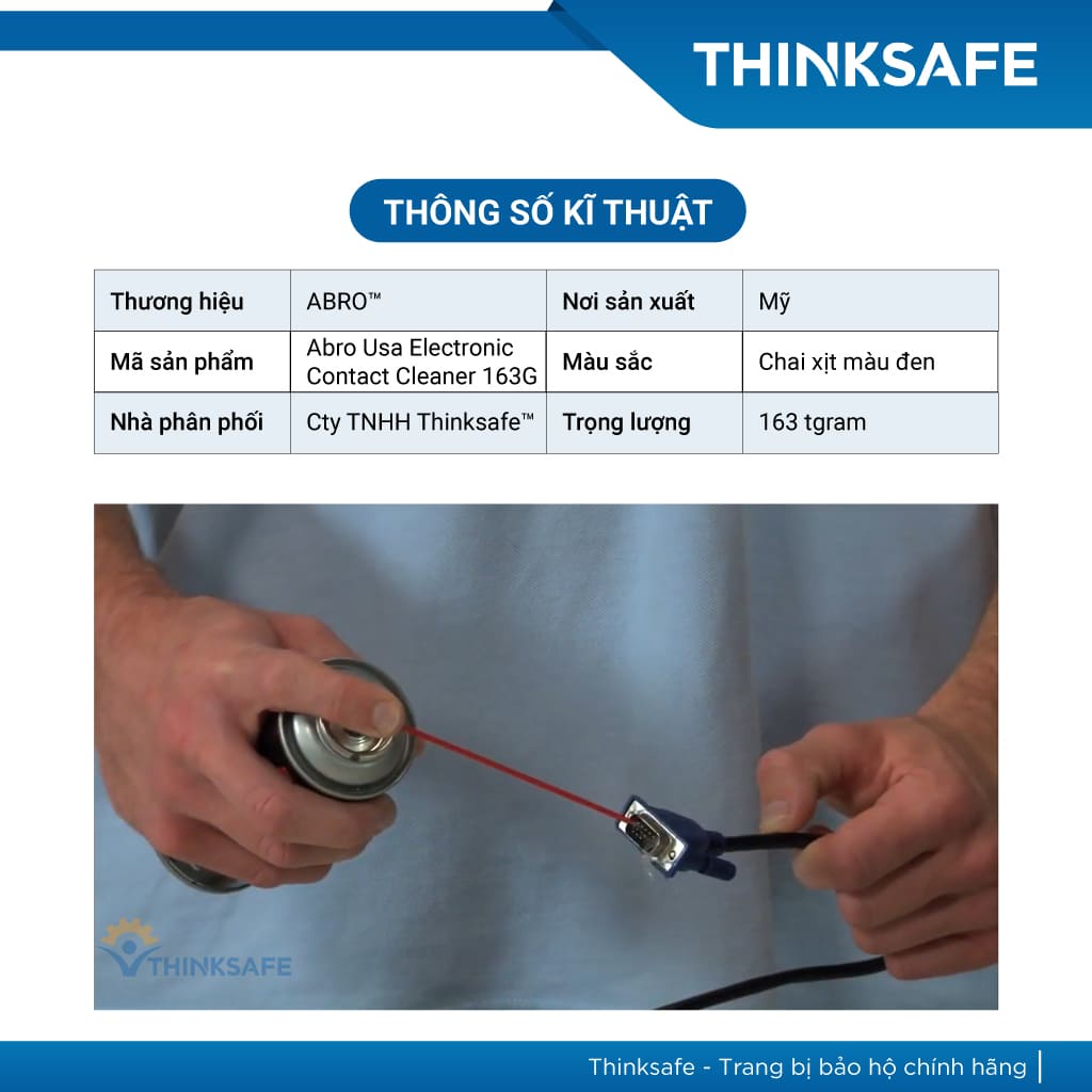 Chai xịt vệ sinh bo mạch điện tử Abro Usa Electronic Contact Cleaner 163G vệ sinh mạch điện tử - THINKSAFE